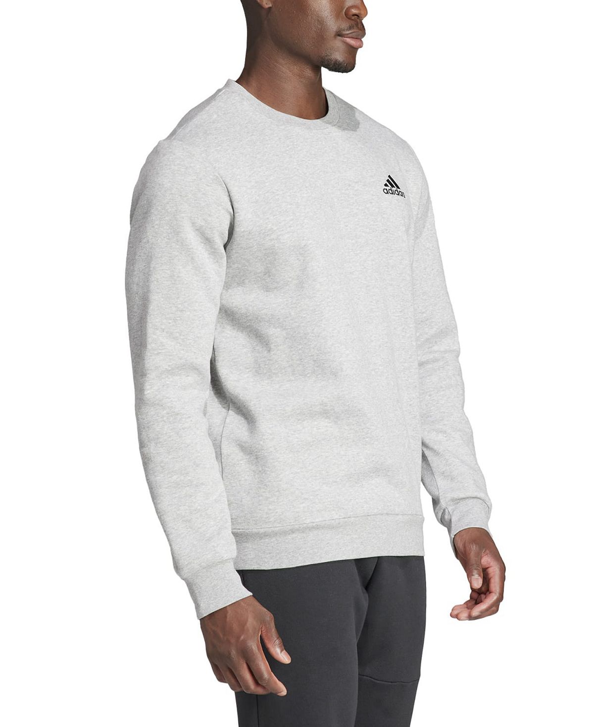 Мужской флисовый свитшот классического кроя Feel Cozy Essentials с вышитым логотипом adidas