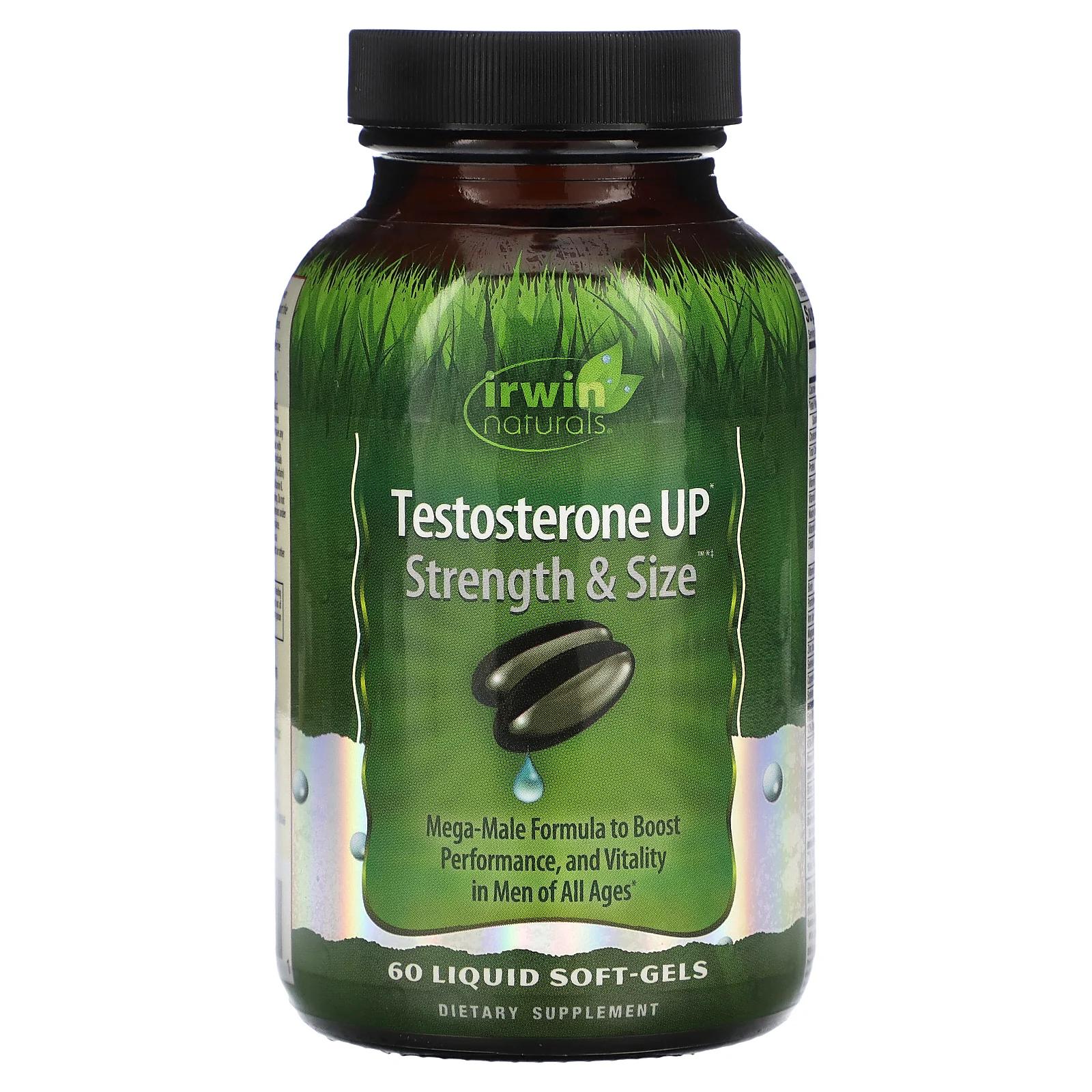Irwin Naturals Testosterone Up сила и размер 60 мягких таблеток irwin naturals коллагеновые пептиды астаксантин тип i ii и iii 60 мягких таблеток