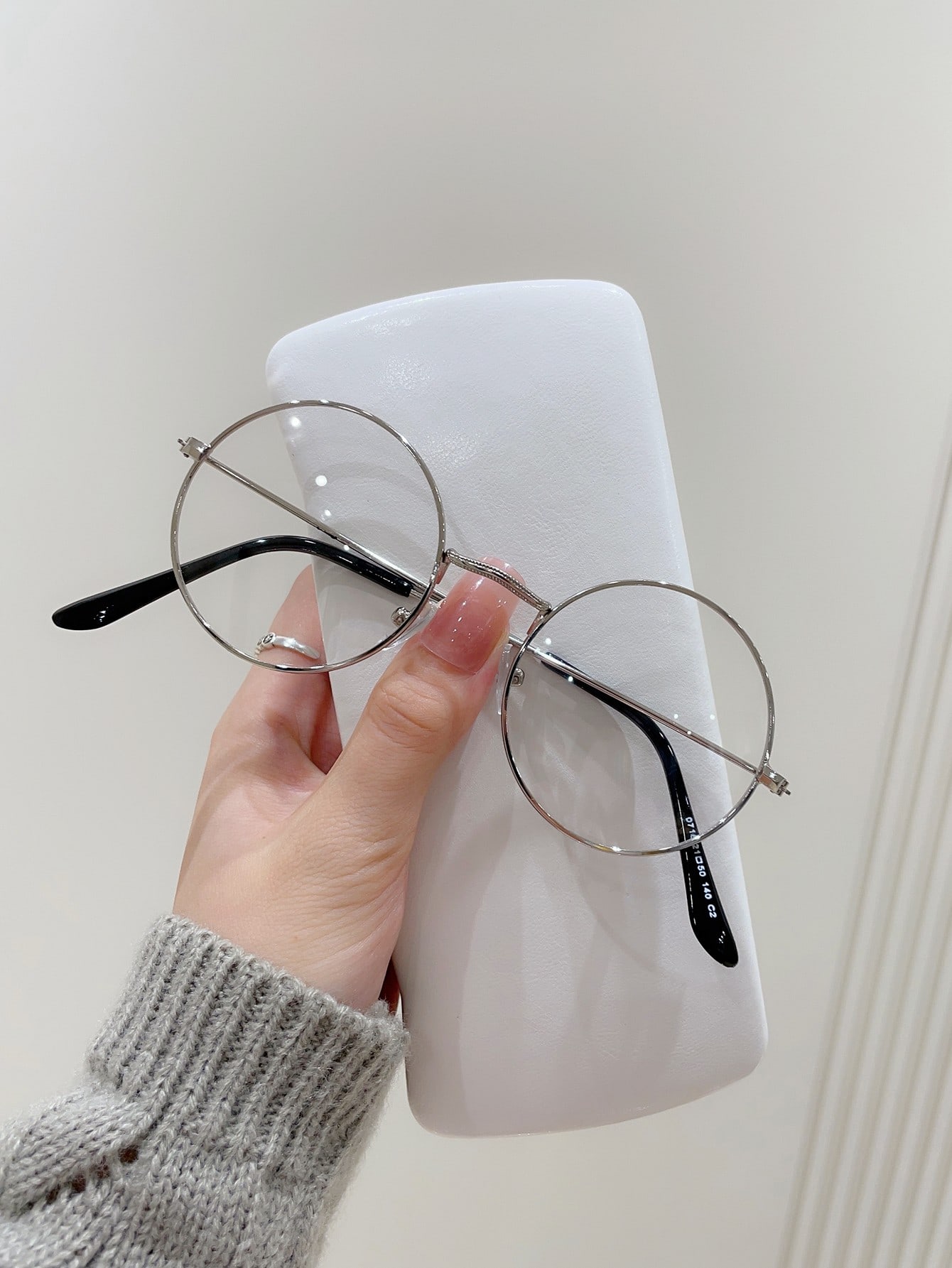 1шт женские модные круглые очки с прозрачными линзами в металлической оправе