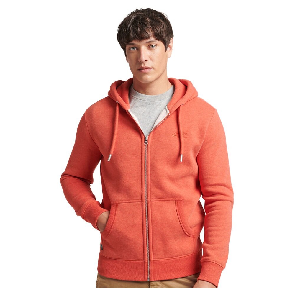 Толстовка Superdry Vintage Logo Emb Hood Full Zip, оранжевый