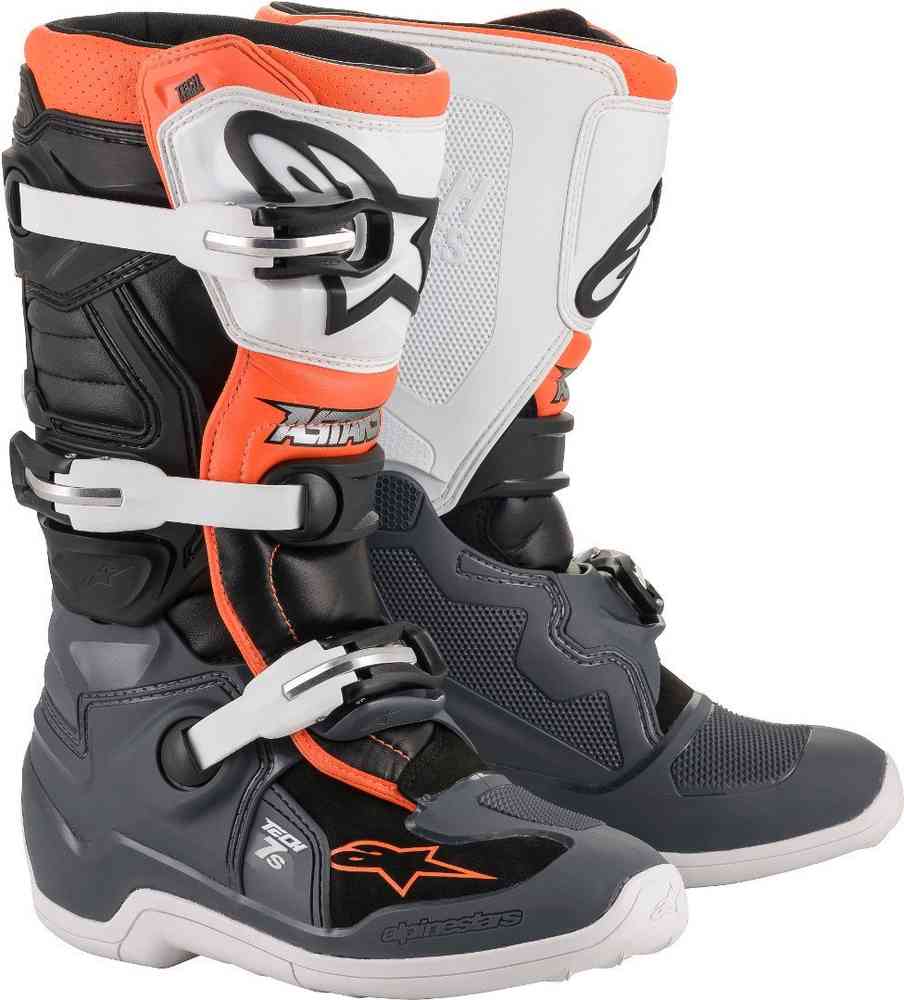 

Молодежные ботинки для мотокросса Tech 7S Alpinestars, серый/белый/оранжевый