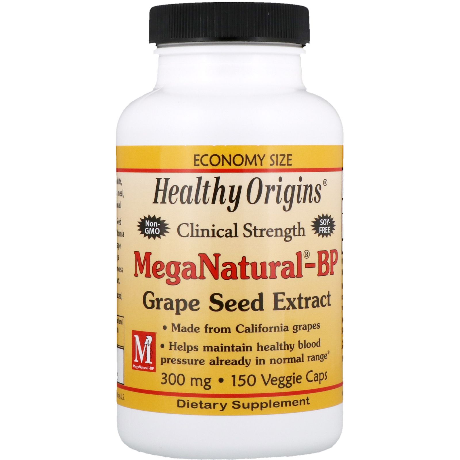 Healthy Origins Экстракт виноградных косточек MegaNatural-BP 300 мг 150 вегетарианских капсул