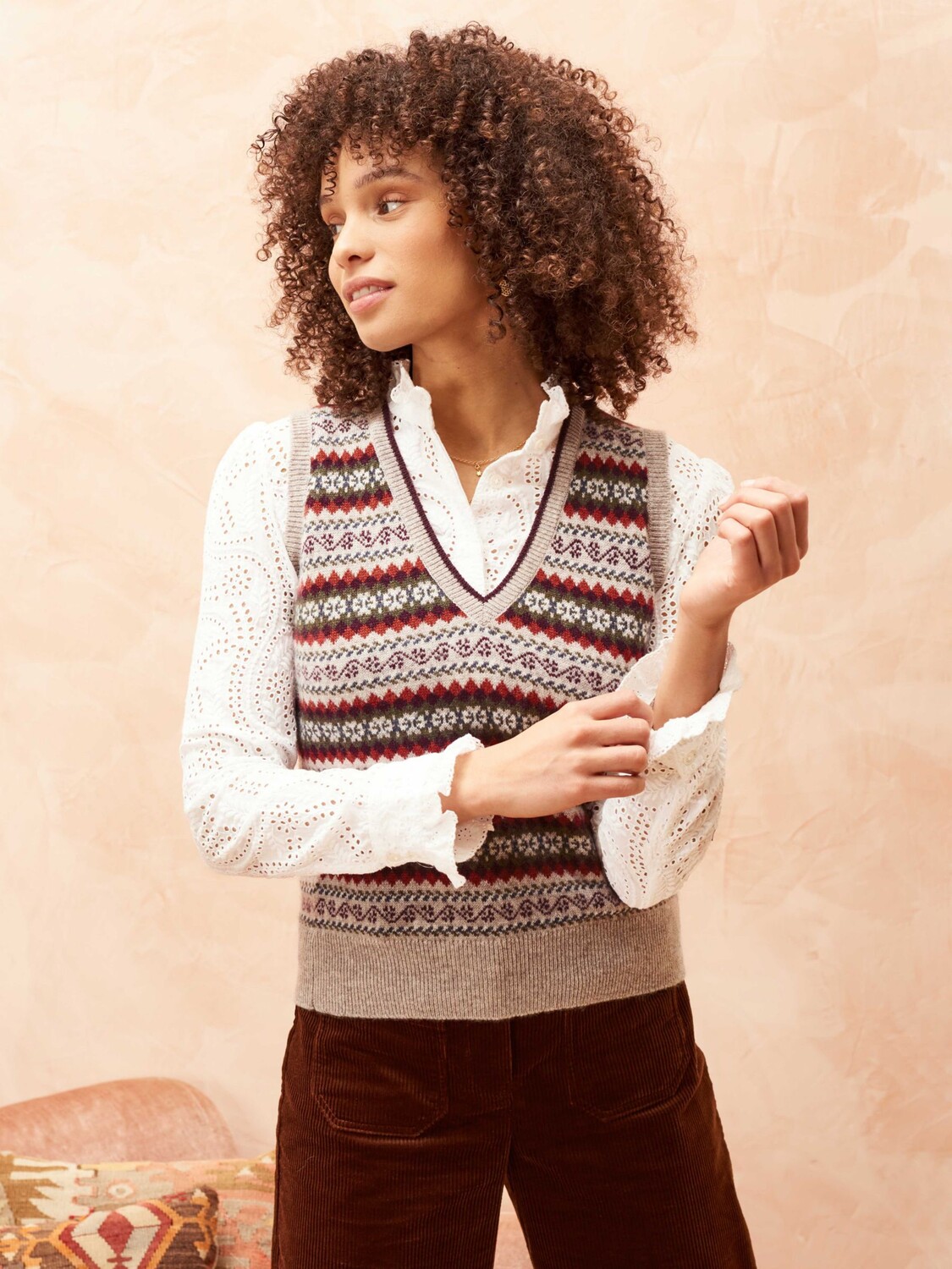 

Майка Brora Cashmere Fair Isle, Ясень
