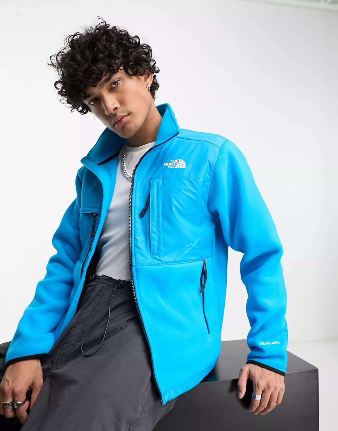 

Синий флисовый флис на молнии The North Face Denali Polartec