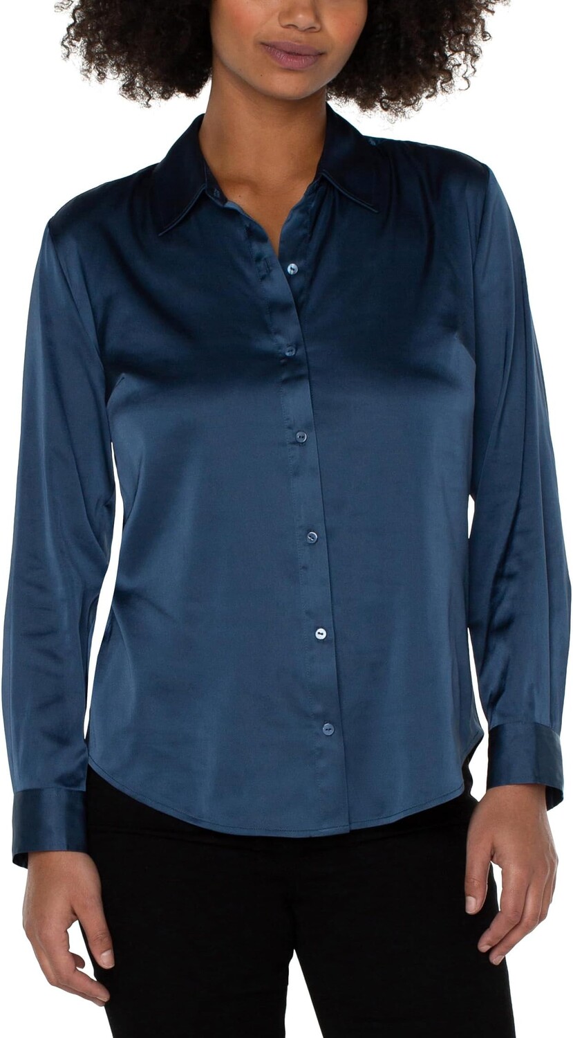 

Рубашка Button Front Woven Blouse Liverpool Los Angeles, цвет Shibori Blue