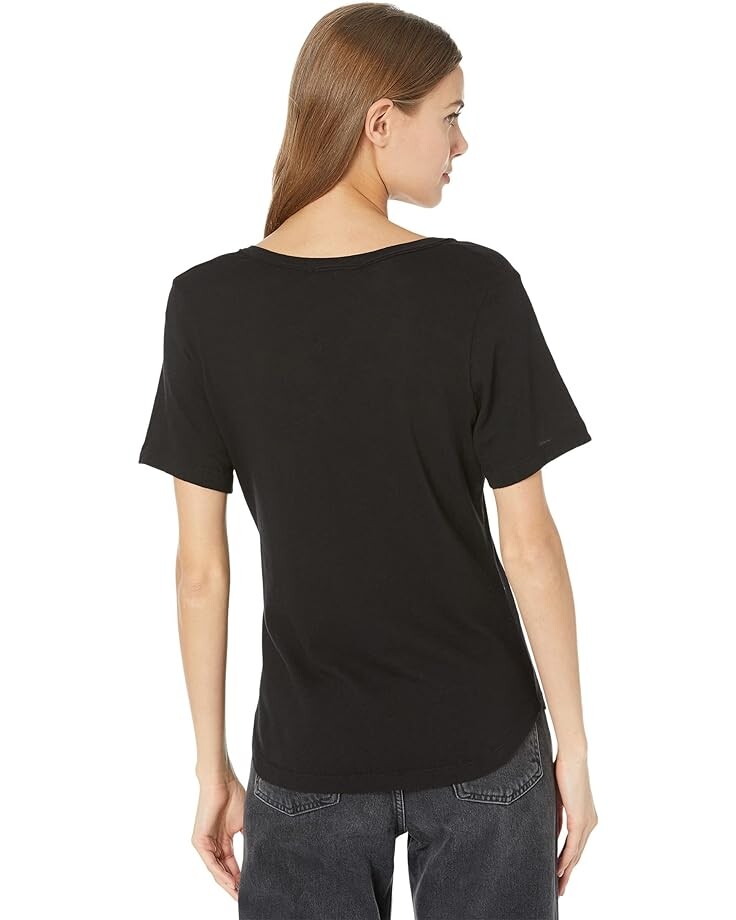 

Футболка Michael Stars Hayden Super Soft Vintage Jersey Raw Edge Pocket Tee, черный