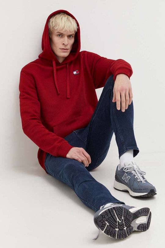 

Хлопковая толстовка Tommy Jeans, бордовый