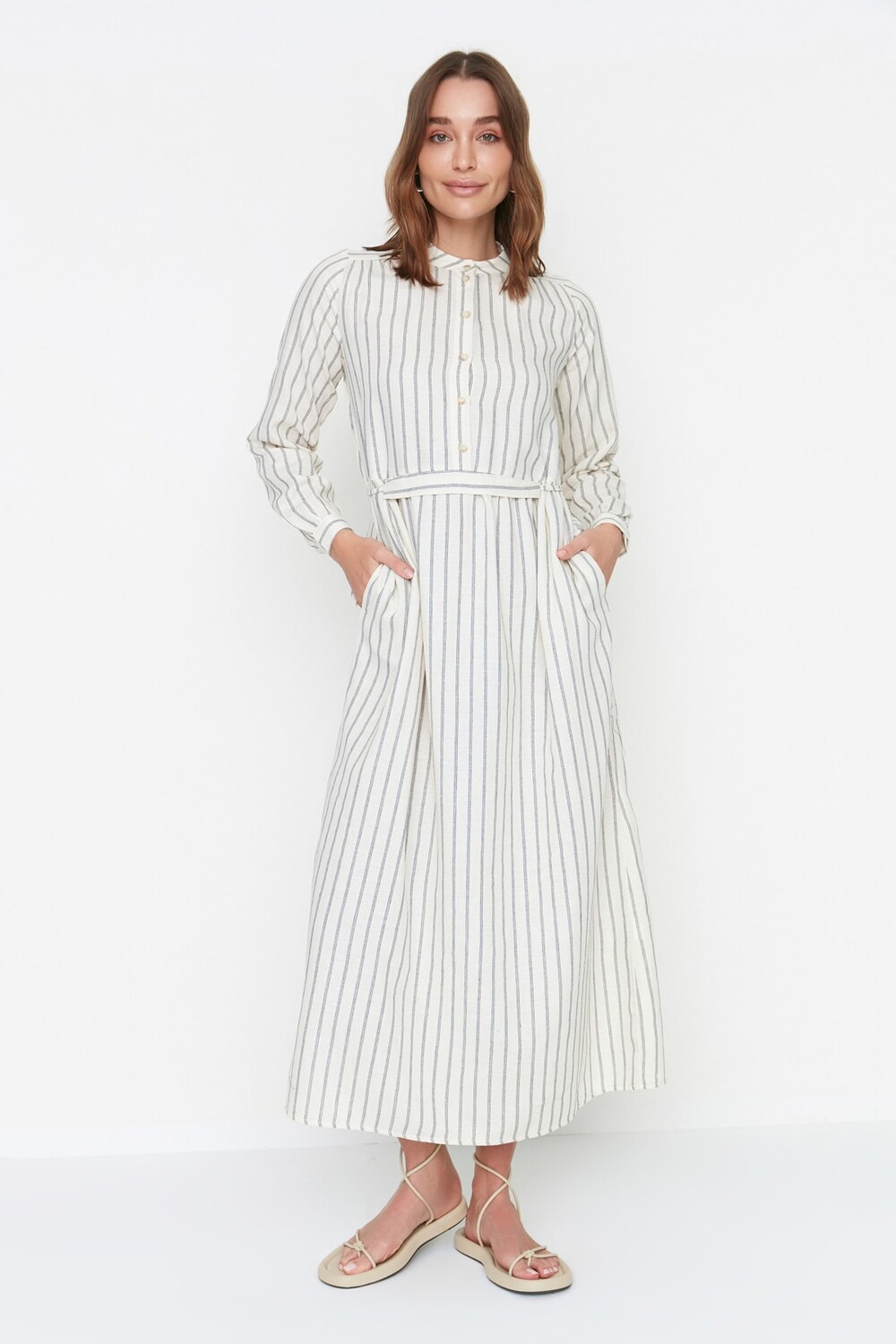 

Платье - Ecru - Skater Trendyol Modest, экрю