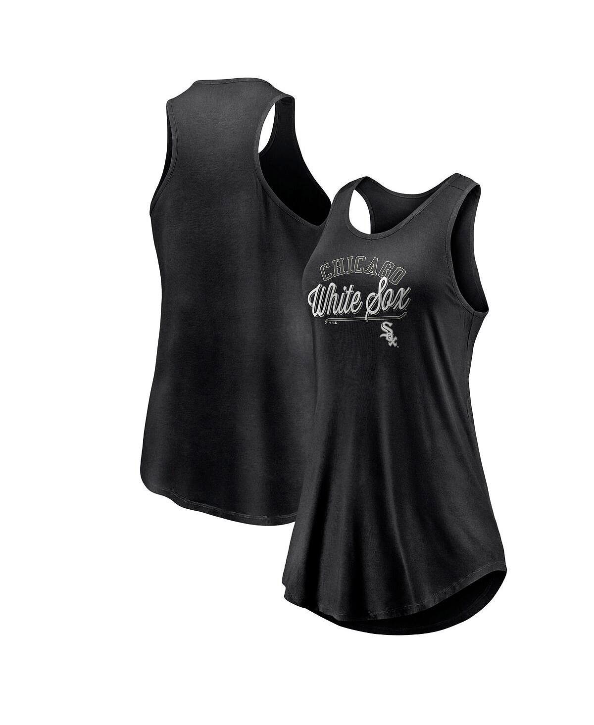 

Женская фирменная черная майка Chicago White Sox Simplicity Swing Racerback с круглым вырезом на бретелях Fanatics, черный