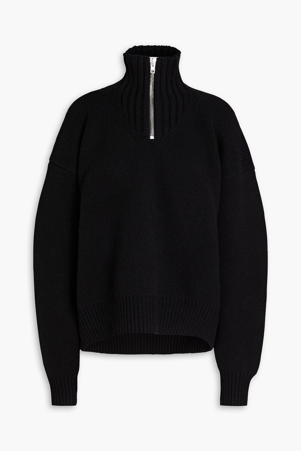 

Свитер из смесовой шерсти с полумолнией ALEXANDER WANG, черный