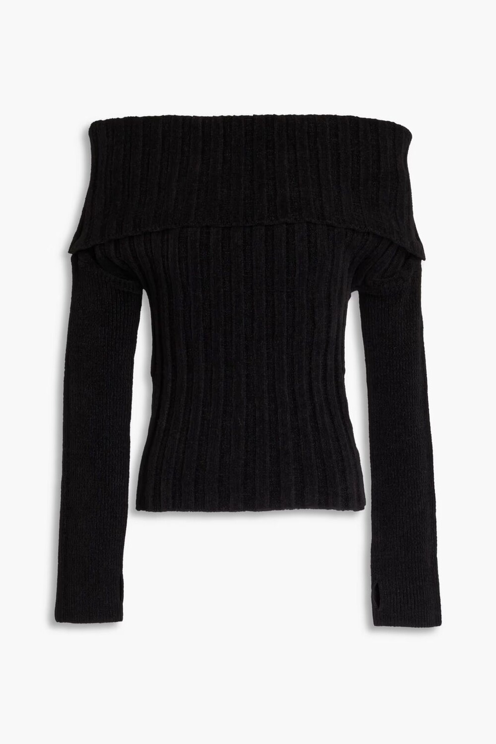 

Свитер в рубчик Duci с открытыми плечами Jacquemus, черный