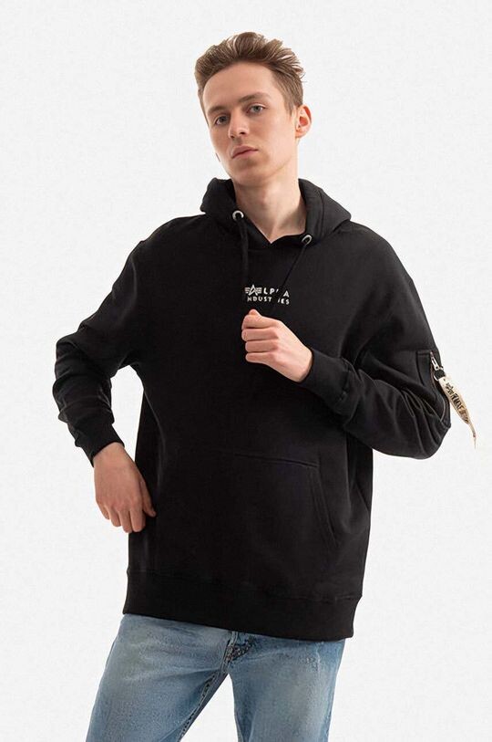 

Хлопковая толстовка Alpha Industries, черный