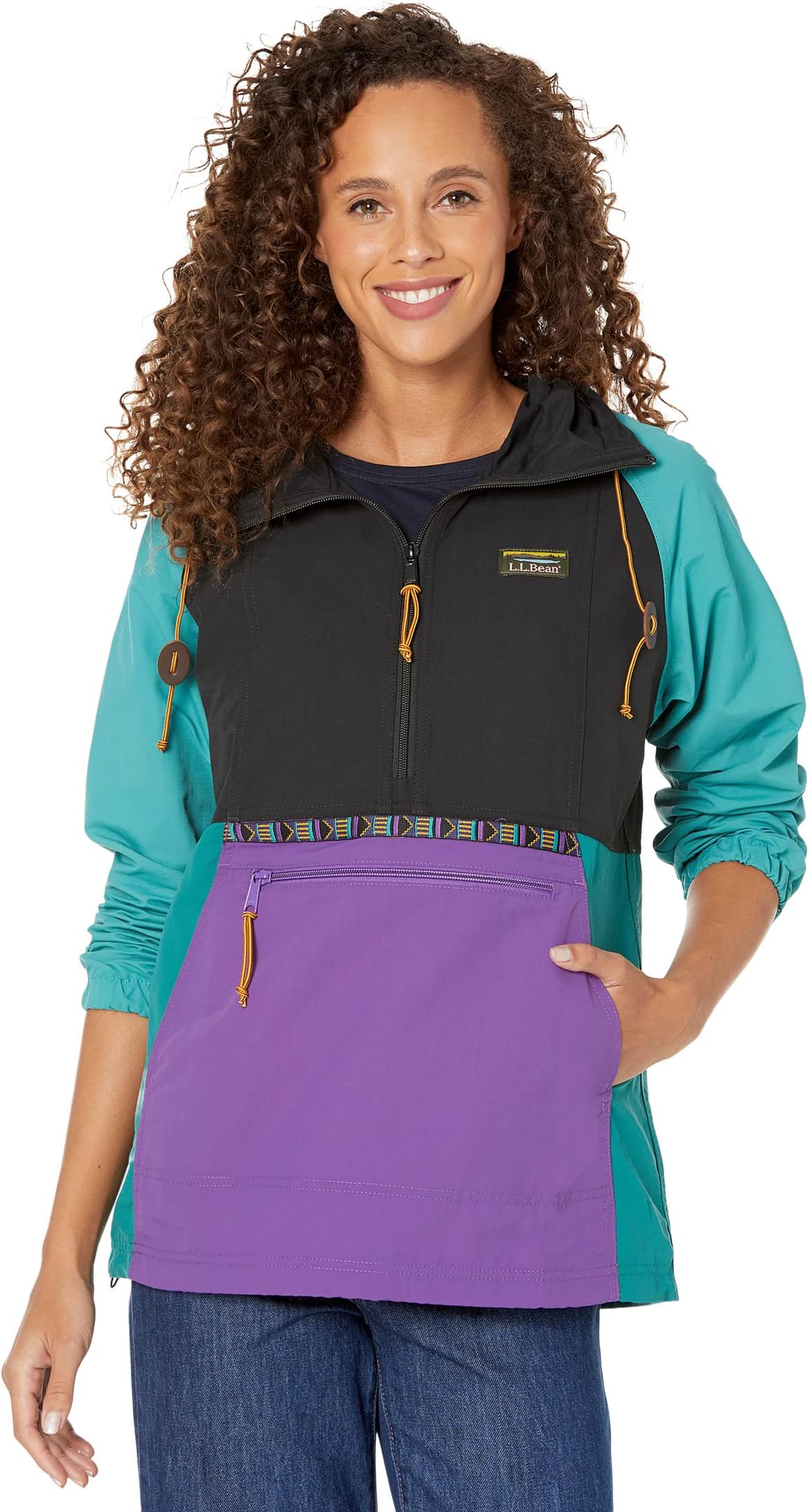 

Куртка Mountain Classic Anorak Multicolor L.L.Bean, цвет Black/Bright Purple