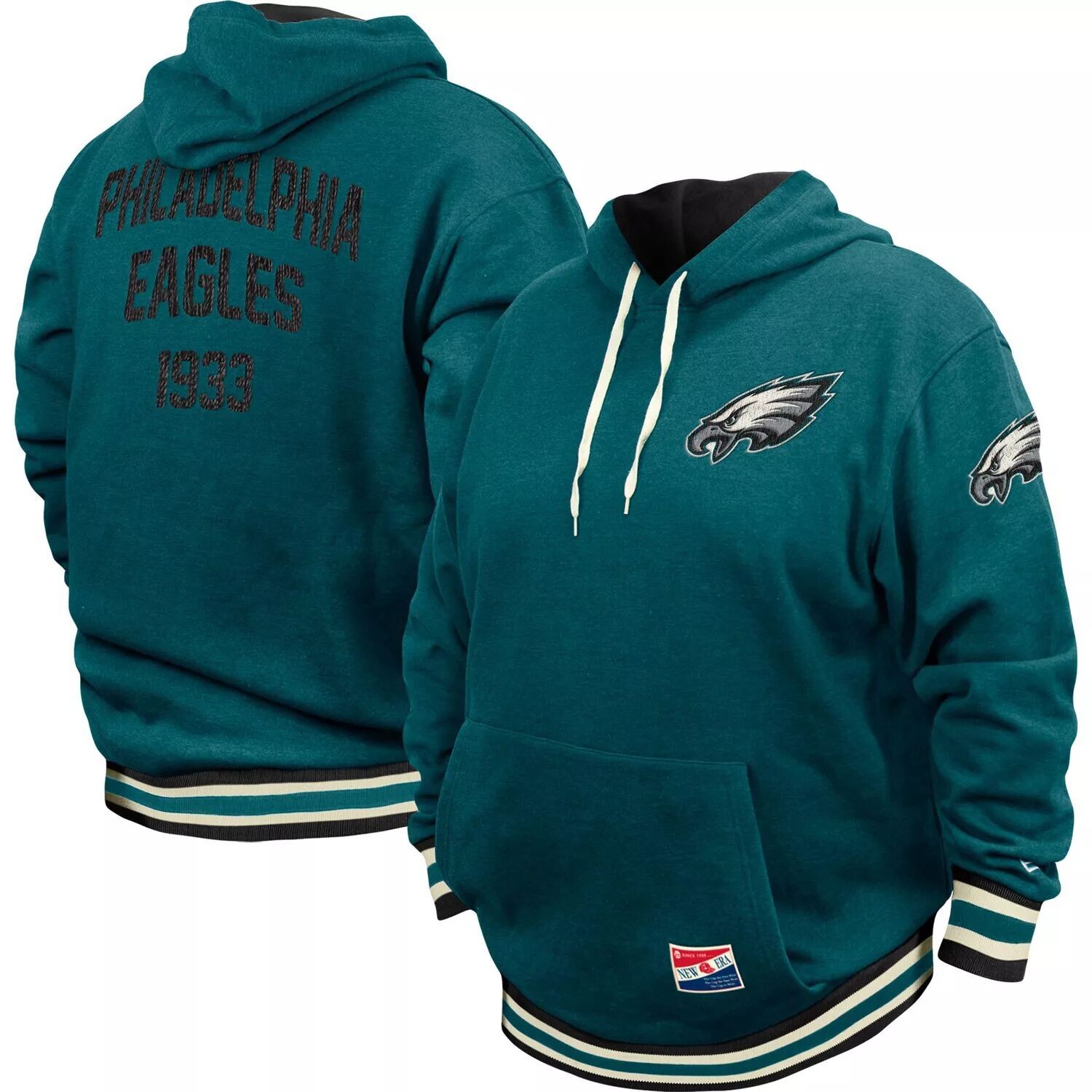 

Мужской пуловер с капюшоном НФЛ Midnight Green Philadelphia Eagles Big & Tall New Era