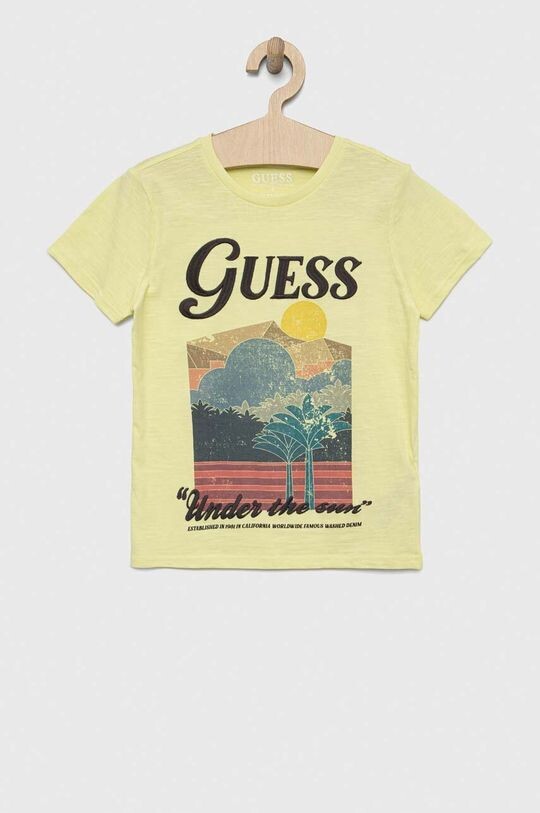 

Хлопковая футболка для детей Guess, зеленый