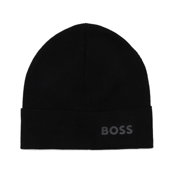 

Aride_Beanie шапка с добавлением шерсти Boss, черный