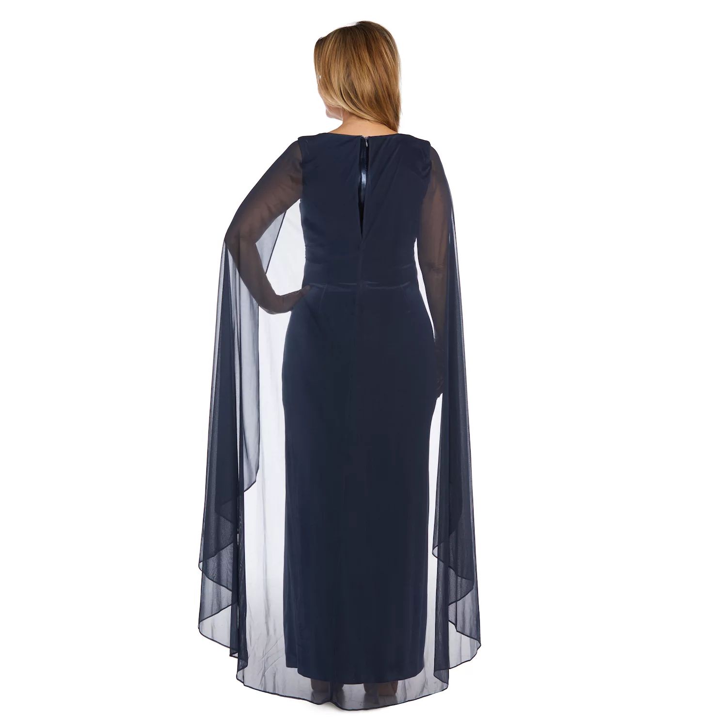 Женское шифоновое вечернее платье с накидкой R&M Richards Duster R&M Richards, темно-синий