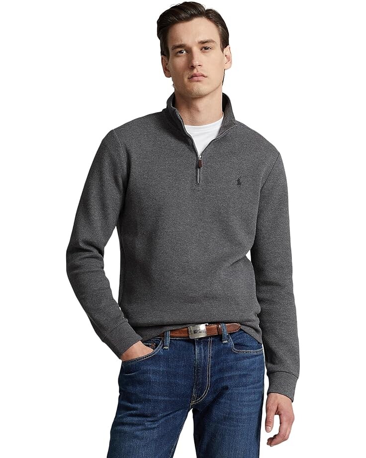 

Толстовка Polo Ralph Lauren Double-Knit Mesh 1/4 Zip Pullover, цвет Barclay Heather