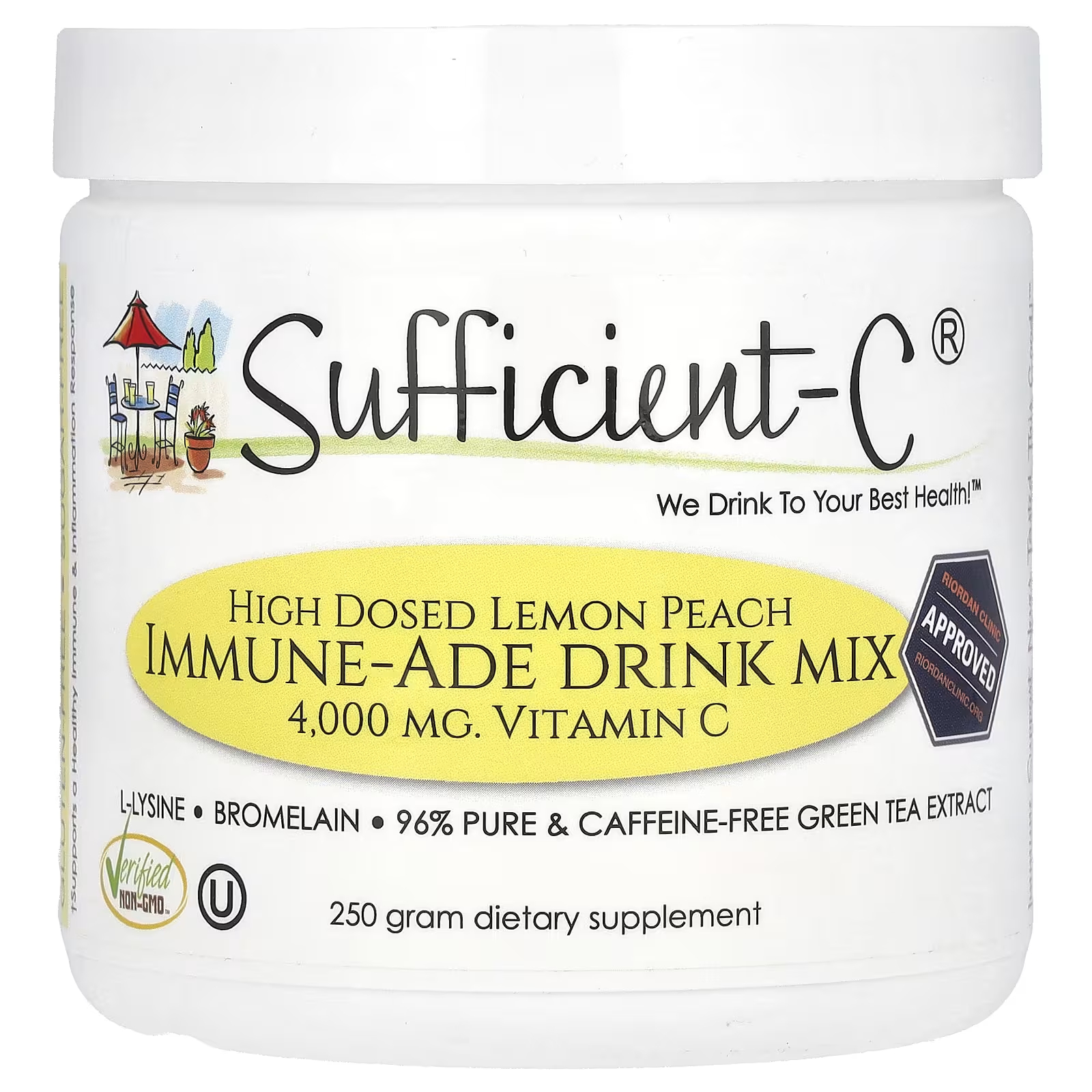 Пищевая добавка Sufficient High Dosed Immune-Ade Drink Mix лимон и персик, 250 г
