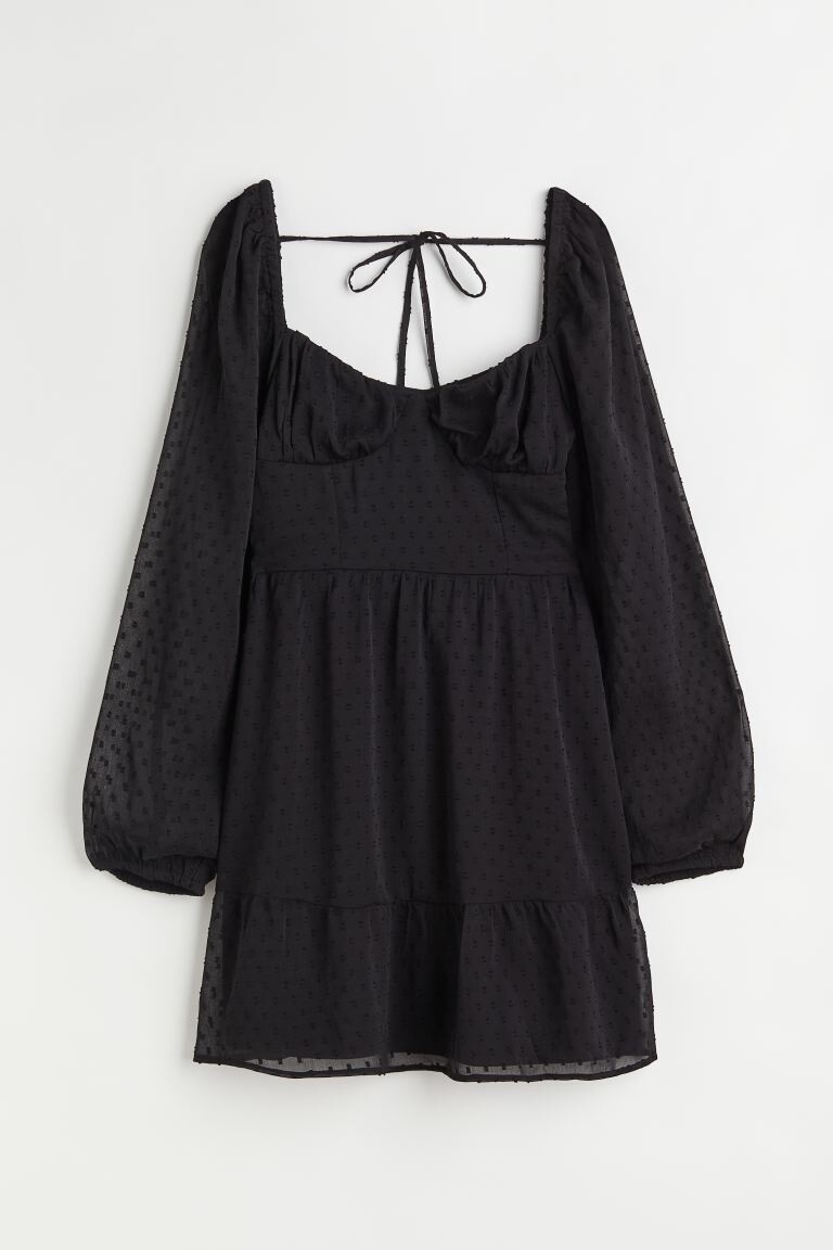 

Платье из ткани плюмети H&M