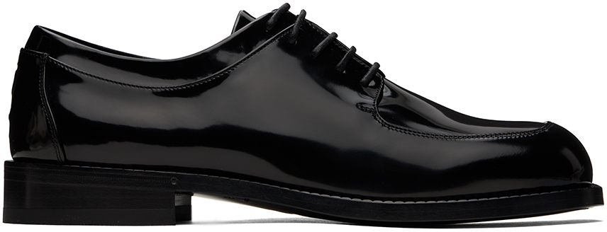 Черные лакированные дерби Ferragamo ботинки дерби лакированные на широкую стопу