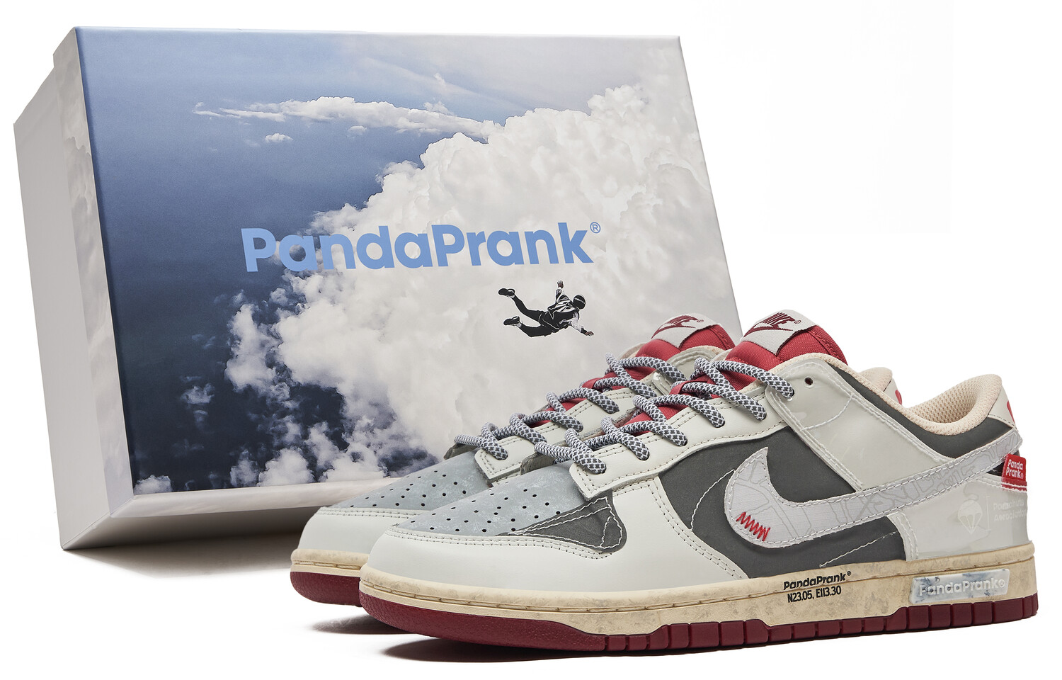 

Кроссовки Nike Dunk Skateboarding Shoes Women's Low-top Gray/Red, серый