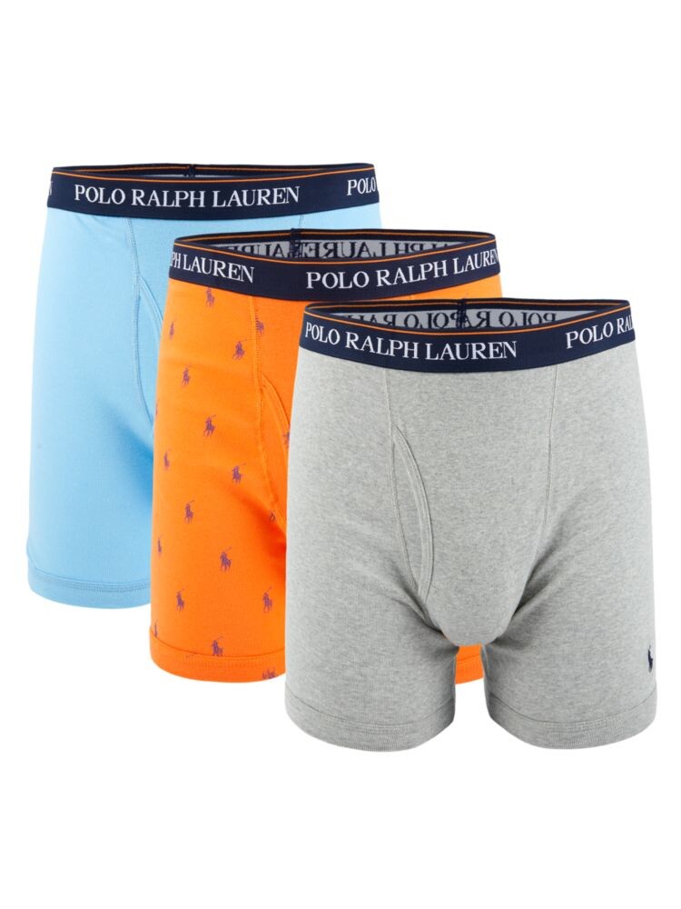 

Комплект из 3 трусов-боксеров классического кроя с вентиляцией Polo Ralph Lauren, синий