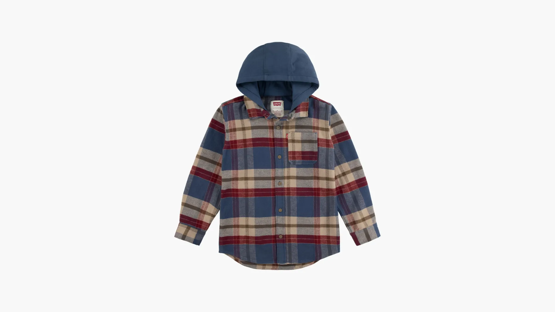 

Фланелевая рубашка с капюшоном для больших мальчиков 8–20 лет Levi's, цвет Vintage Indigo
