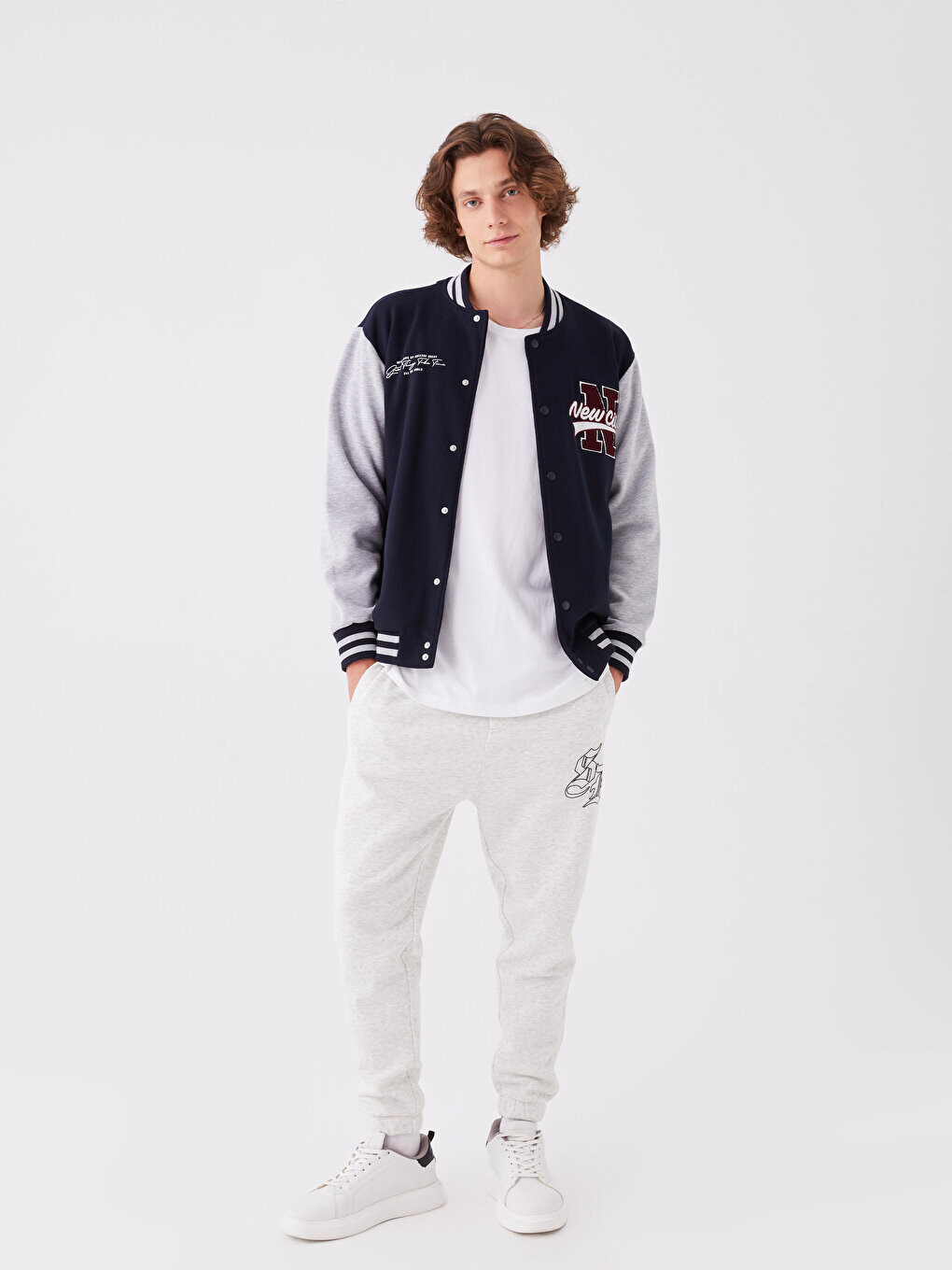 

Удобные мужские спортивные штаны для джоггеров LCW Casual, белоснежный меланж