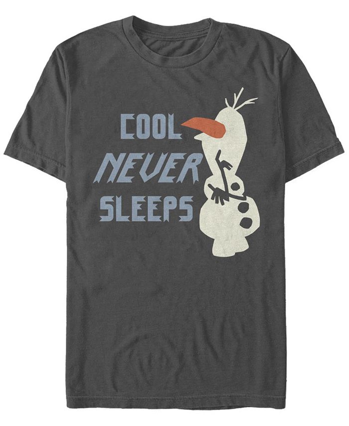 Мужская футболка с короткими рукавами и круглым вырезом Olaf Never Sleeps Fifth Sun, серый полотенце disney frozen олаф хлопок frozen 70x120