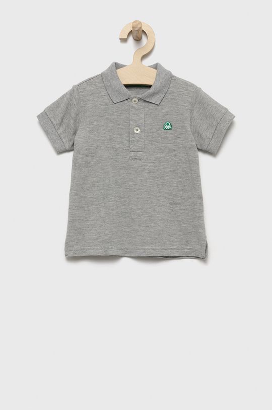 Рубашка-поло из детской шерсти United Colors of Benetton, серый