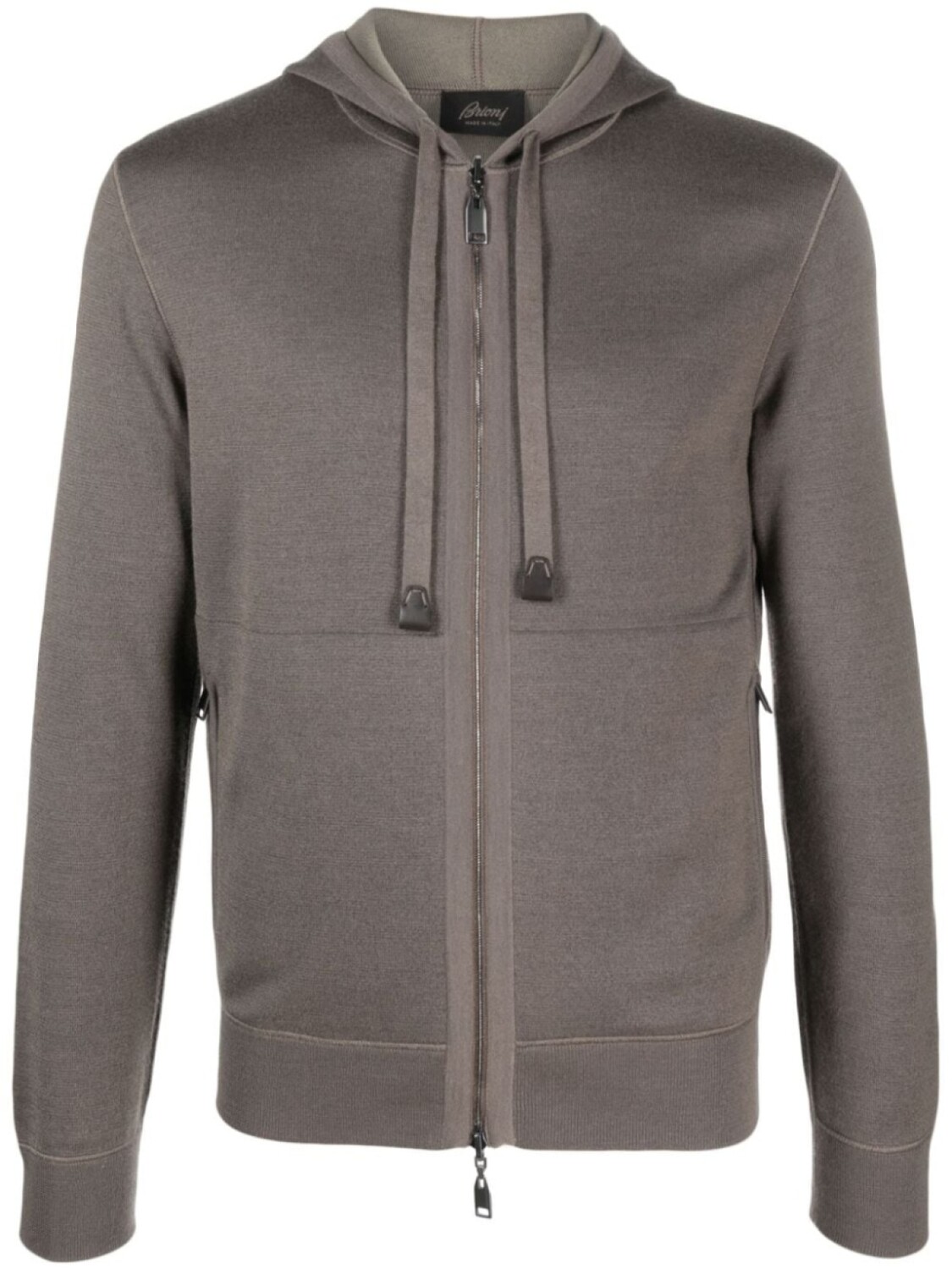 

Brioni худи на молнии с кулиской, зеленый