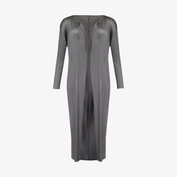 

Базовое трикотажное пальто свободного кроя со складками Pleats Please Issey Miyake, серый