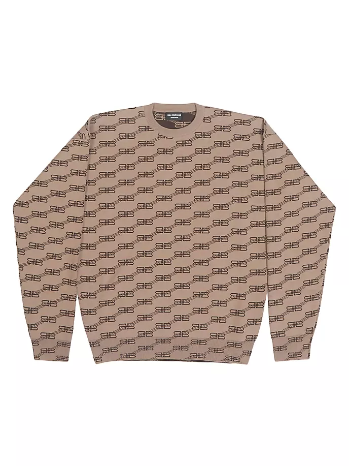 

Свитер с монограммой BB Balenciaga, цвет beige brown