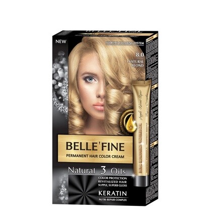 

Натуральная крем-краска для волос Belle'Fine Black Series с 3 маслами и кератином - Натуральный блондин