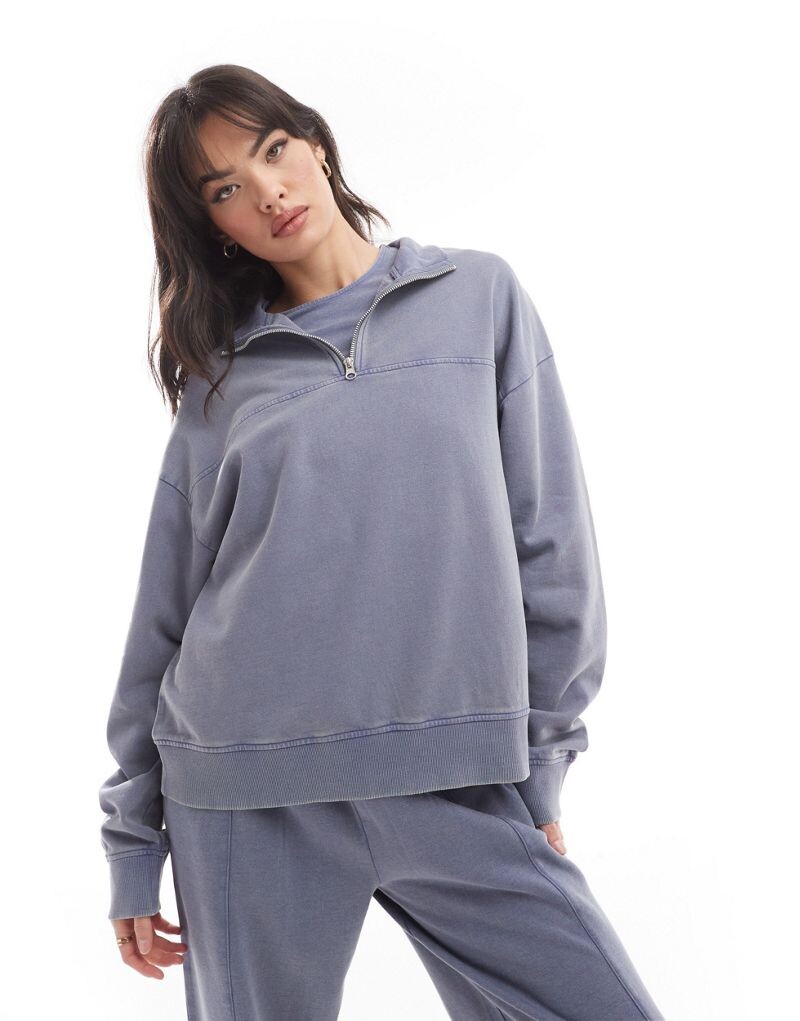 

Объемный свитшот синего индиго на молнии ASOS DESIGN