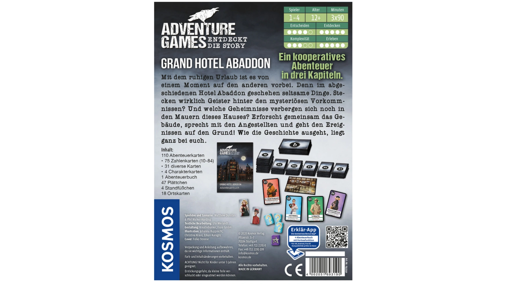 Приключенческие игры гранд отель абаддон Kosmos клуэдо классическая детективная игра