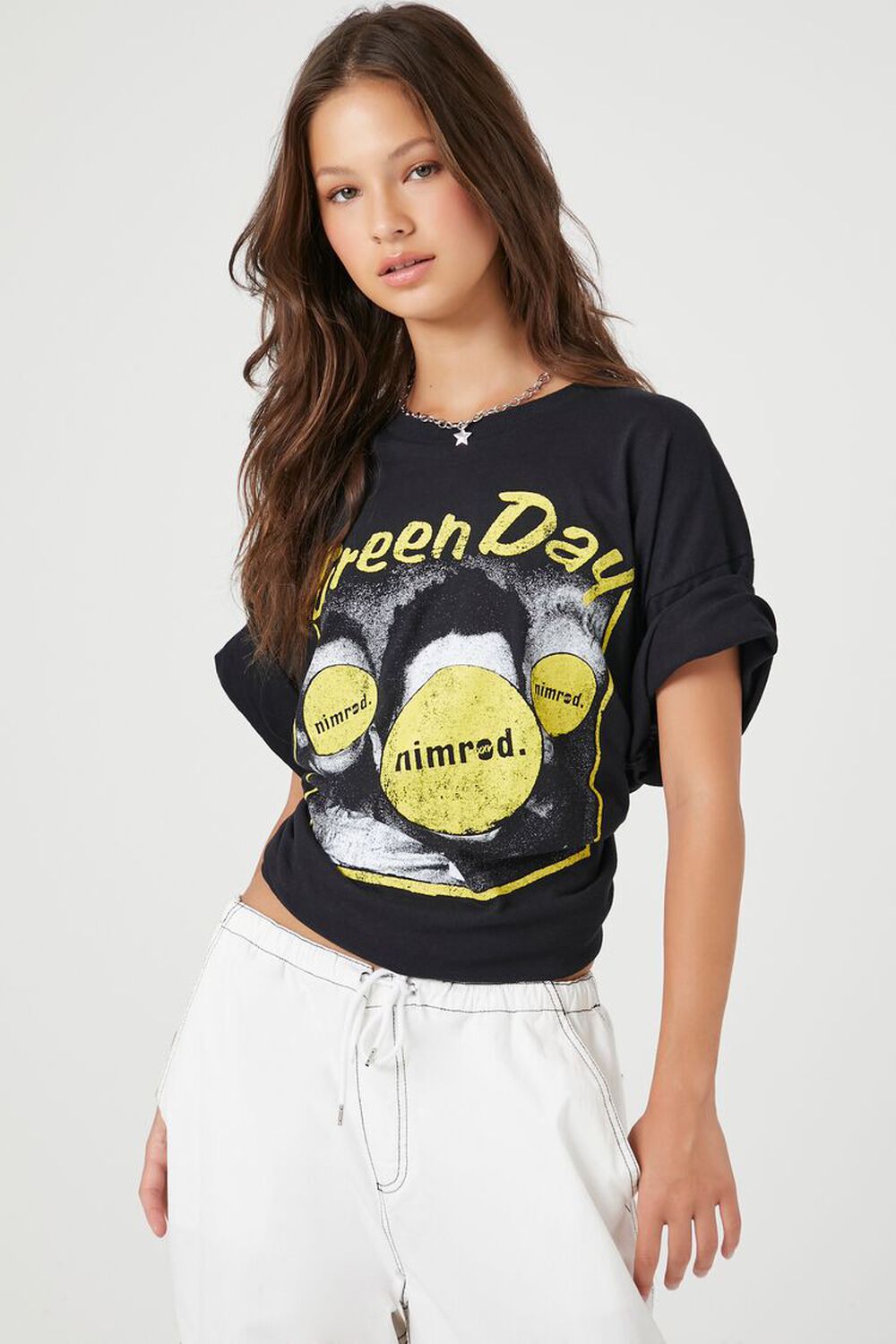 

Футболка с рисунком Green Day Nimrod Forever 21, черный