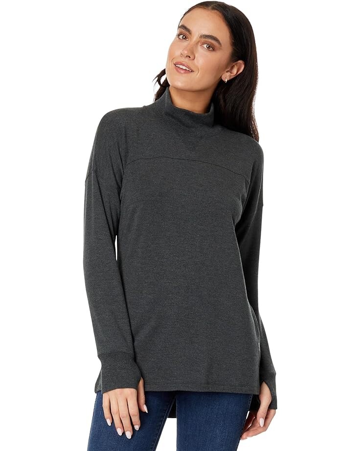 

Пуловер L.L.Bean SoftFlex Mock Neck Pullover, цвет Midnight Black Heather
