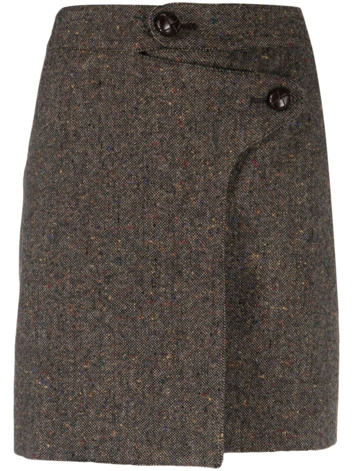 

DSQUARED2 шерстяная юбка мини с запахом, коричневый