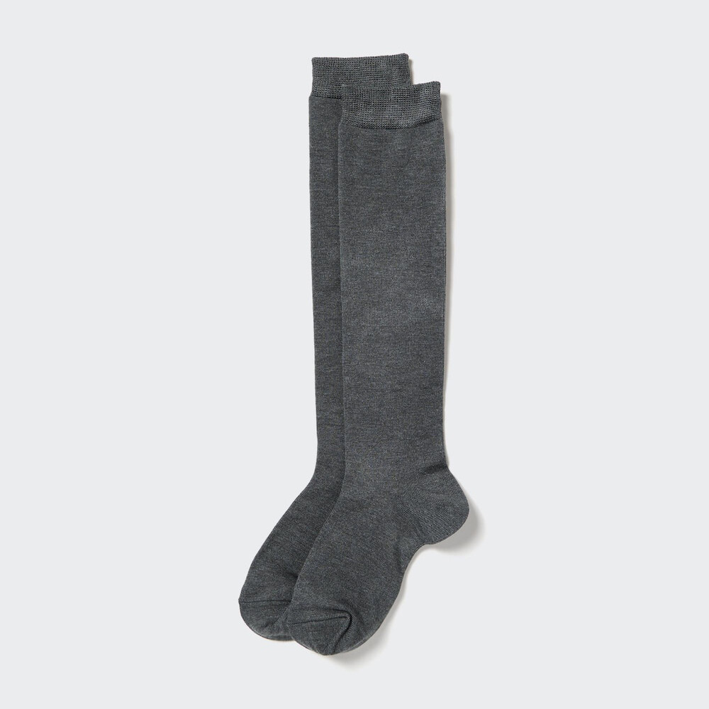 

Женские носки Uniqlo HEATTECH высокие, темно-серый