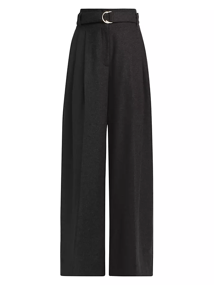 цена Плиссированные брюки с поясом из смесовой шерсти 3.1 Phillip Lim, цвет charcoal