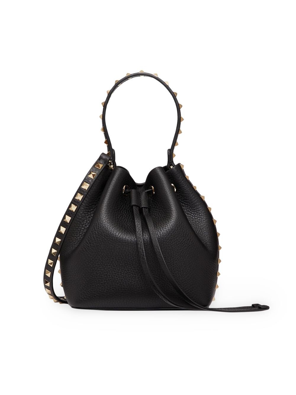 

Сумка-мешок Rockstud из зернистой телячьей кожи Valentino Garavani, черный