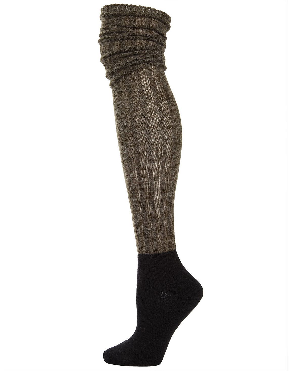 Женские носки выше колена в рубчик MeMoi носки осенне зимние утолщенные и удлиненные наколенники женские вязаные носки длинные обтягивающие до колена выше колена
