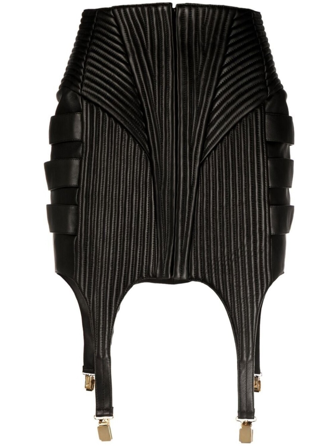 

Balmain кожаная юбка мини, черный