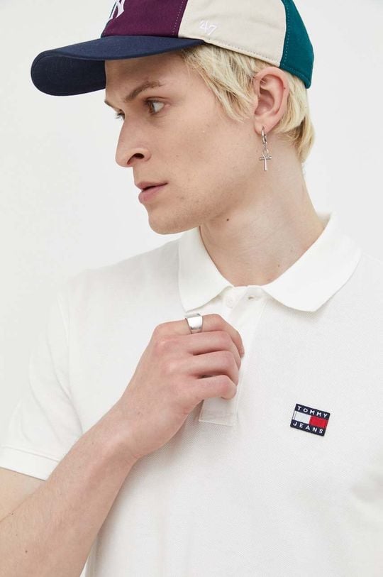 

Хлопковое поло Tommy Jeans, бежевый