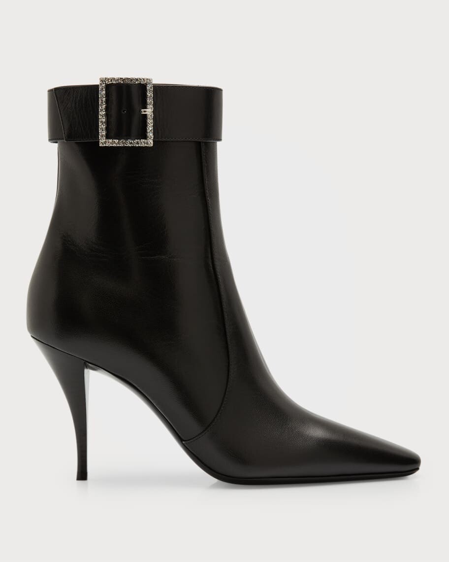 

Ботильоны Tom Goatskin с пряжкой из кристаллов Saint Laurent