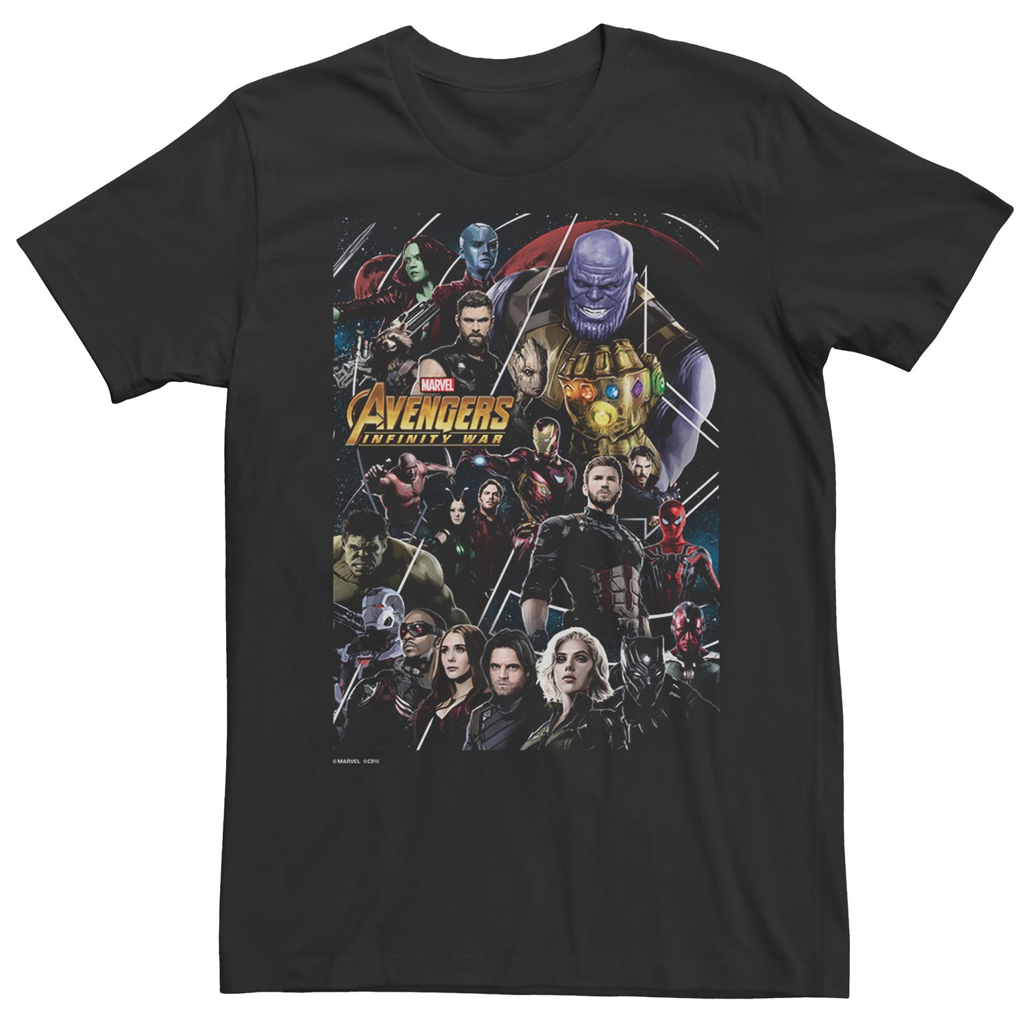 цена Мужская футболка с плакатом «Мстители: Война бесконечности» Licensed Character