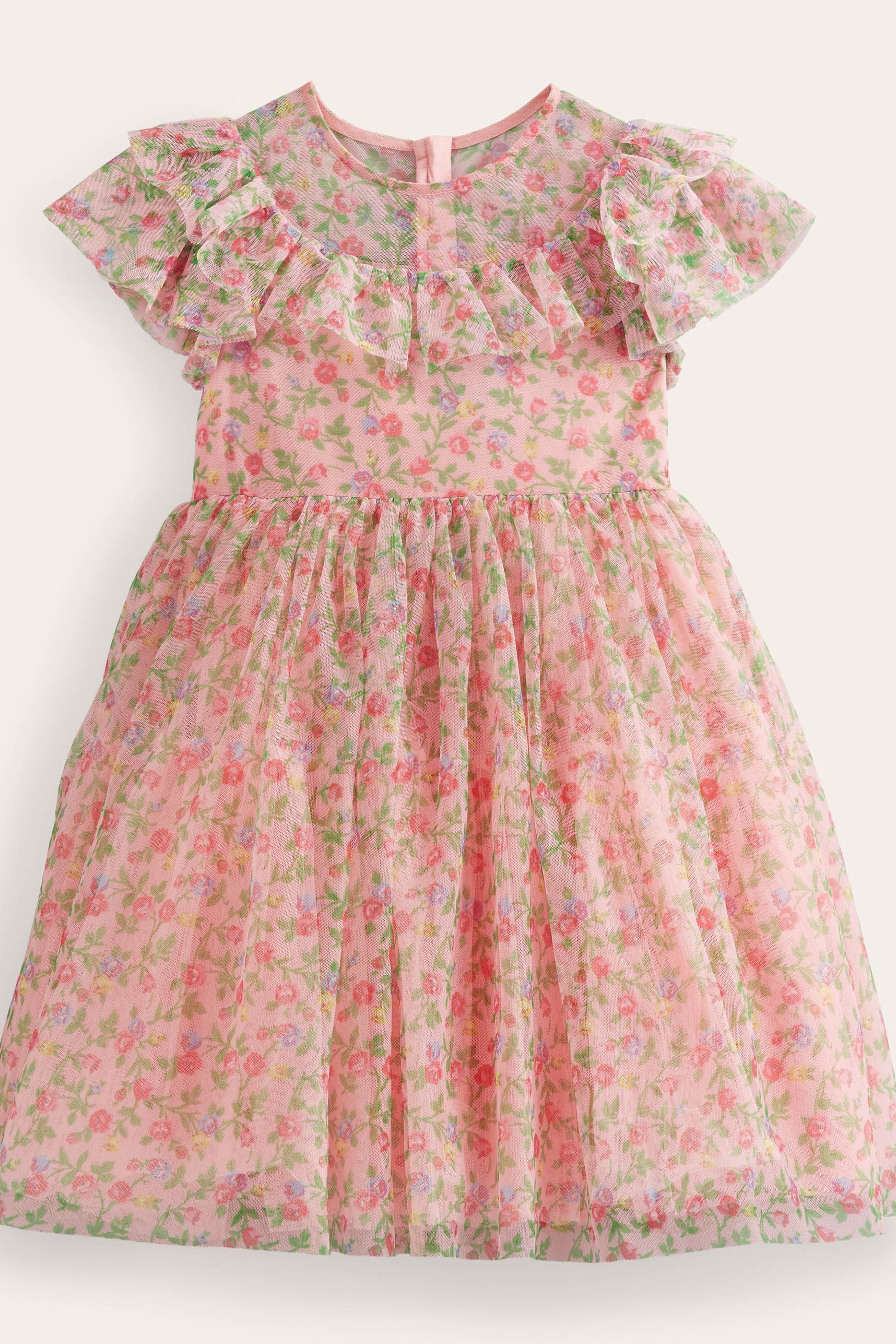 Платье из тюля с рюшами Boden, розовый