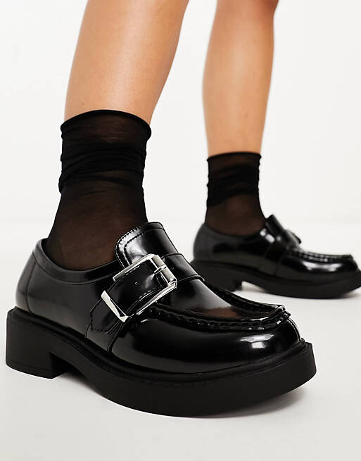 

Черные лоферы с боковой пряжкой ASOS DESIGN Wide Fit Magnolia